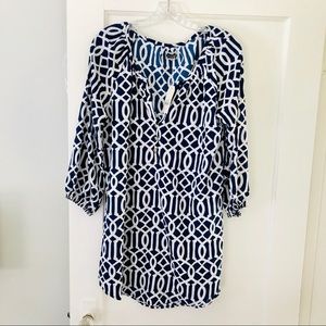 Women’s Navy Patterned Swim Cover-Up